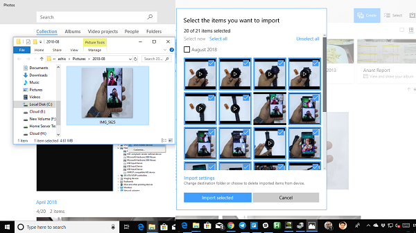 Windows 10'a aktarırken Fotoğraflar'a Tarih Saat damgası ekleyin