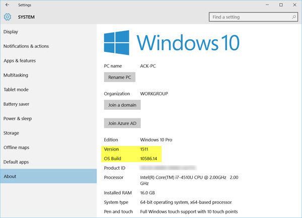 Comment vérifier la version de Windows 10