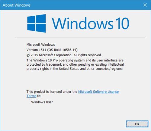 Сазнајте која је верзија, верзија, верзија оперативног система Виндовс 10 инсталирана на вашем рачунару