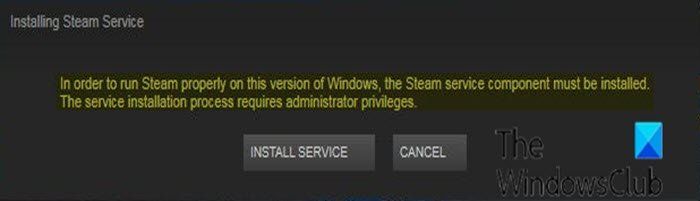 Correction d'une erreur de composant de service Steam dans Windows 10