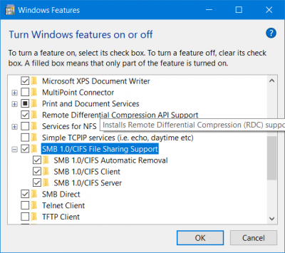 Kuinka tarkistaa SMB-versio Windows 10: ssä