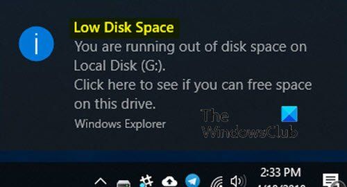 Le dossier Full Temp avec des fichiers .appx déclenche une erreur d'espace disque faible dans Windows 10