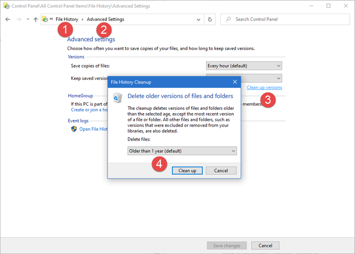 Comment supprimer manuellement les fichiers d'historique des fichiers dans Windows 10