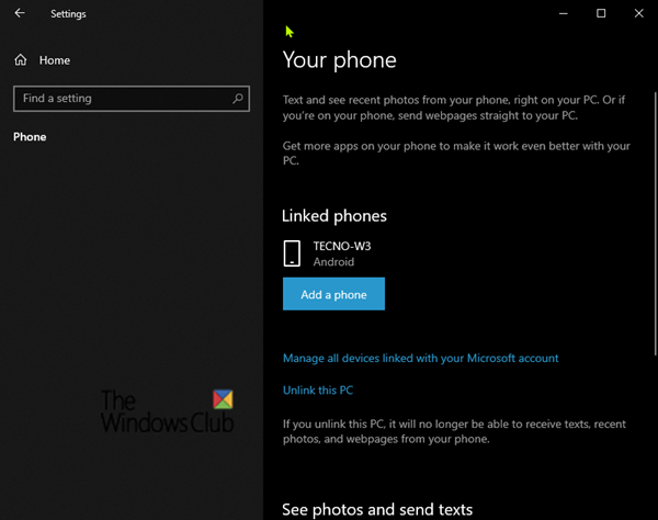Résoudre les problèmes et problèmes liés à l'application de votre téléphone sous Windows 10