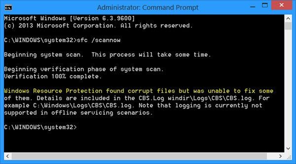 Служба защиты ресурсов Windows обнаружила поврежденные файлы, но не смогла исправить некоторые из них