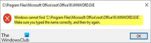 Windows 10에서 앱을 열 때 Windows에서 C :  Program Files 오류를 찾을 수 없음