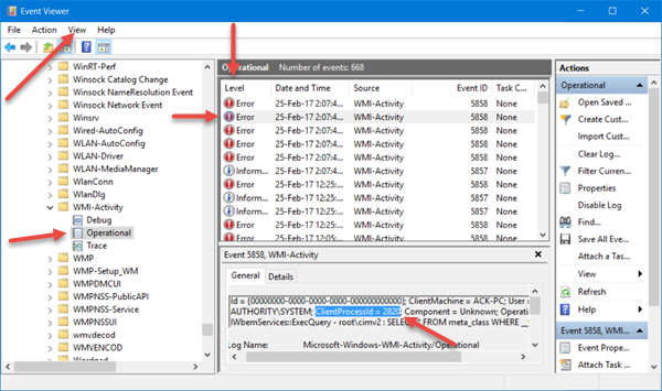 Fix Hoog CPU-gebruik van WMI Provider Host (WmiPrvSE.exe) in Windows 10