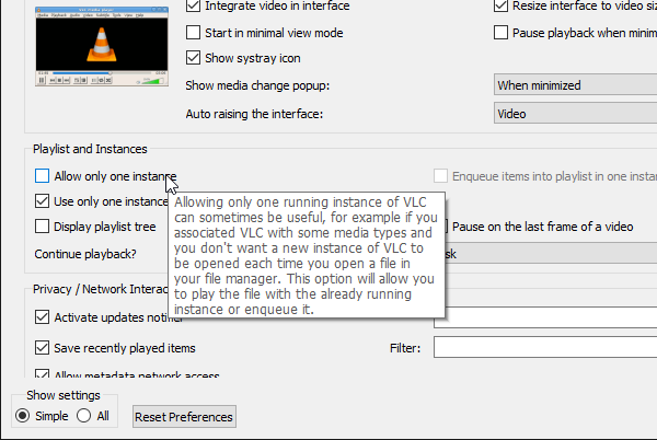 Bagaimana untuk memainkan berbilang video pada pemain VLC dalam Windows 10