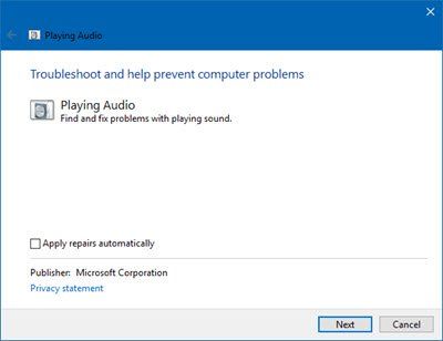 Felsök problem med ljud och ljud i Windows 10