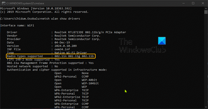 WiFi 5 GHz ne s'affiche pas sur Windows 10