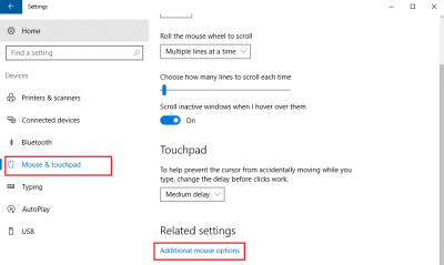 Kā atiestatīt skārienpaliktņa noklusējuma iestatījumus operētājsistēmā Windows 10