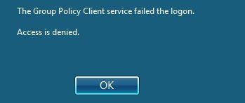 Ryhmäkäytäntöasiakaspalvelu epäonnistui sisäänkirjautumisessa Windows 10: ssä