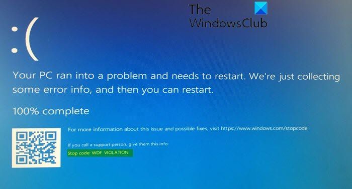תקן שגיאת מסך כחול ב- WDF_VIOLATION ב- Windows 10