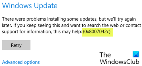 Грешка в защитната стена или Windows Update 0x8007042c