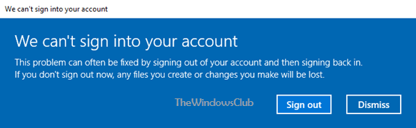 We kunnen niet inloggen op uw accountbericht in Windows 10