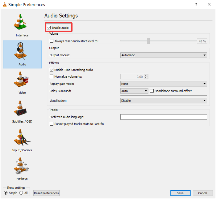 Que faire si l'audio VLC ne fonctionne pas?