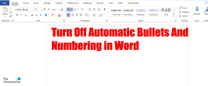 Vypněte automatické odrážky a číslování ve Wordu