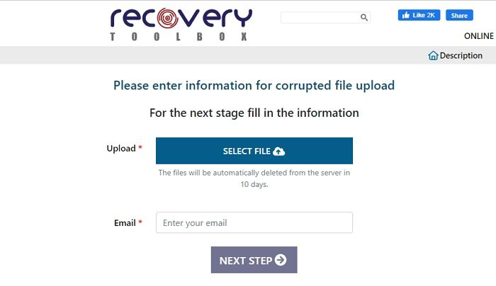 Kit de ferramentas de recuperação on-line