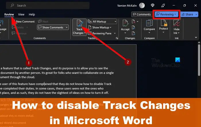 Comment désactiver le suivi des modifications dans Microsoft Word