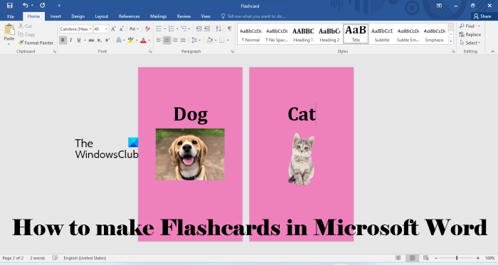 Comment faire des flashcards dans Word