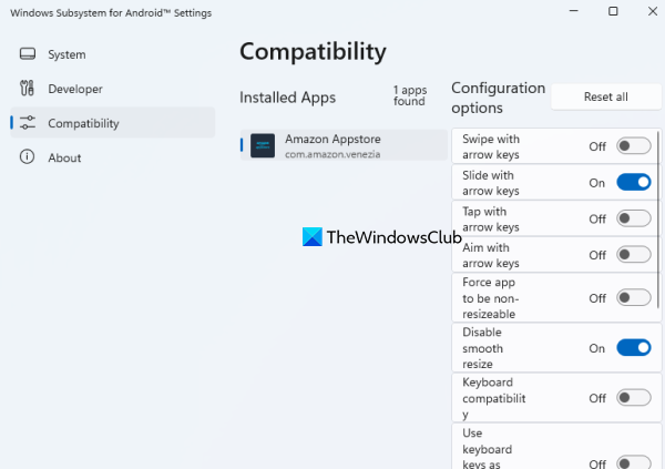 konfigurirajte podsistem Windows za nastavitve Android
