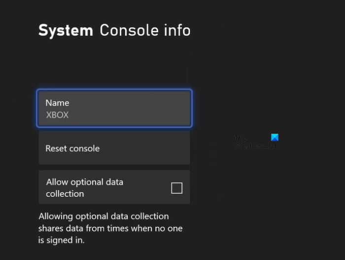 Измените имя вашей консоли Xbox One.