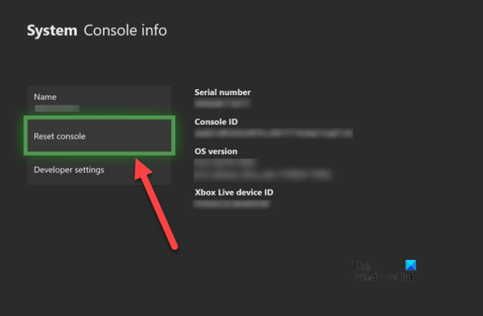I-reset ang iyong Xbox console