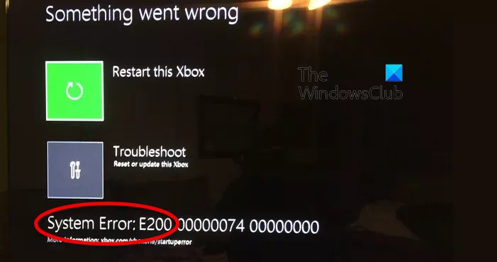 Xbox 시스템 오류 E200 [수정]