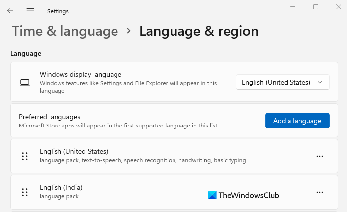 Ändra språk i Windows 11