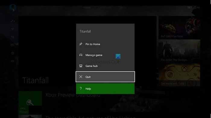 Ukončite hru na Xboxe