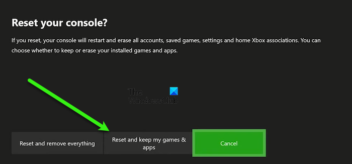 إعادة تعيين وحدة تحكم Xbox الخاصة بك