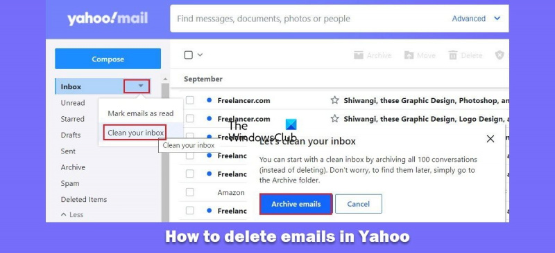Ako odstrániť e-maily v Yahoo Mail