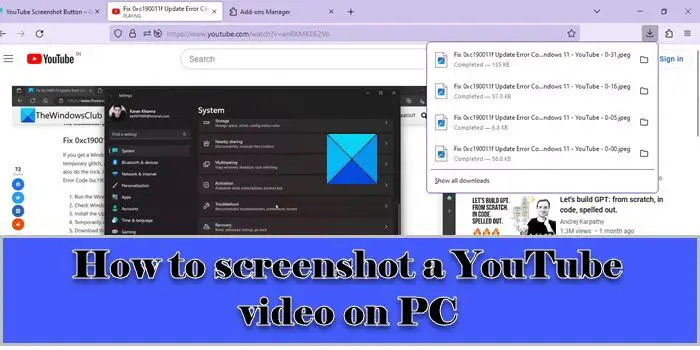Jak zrobić zrzut ekranu filmu z YouTube na PC