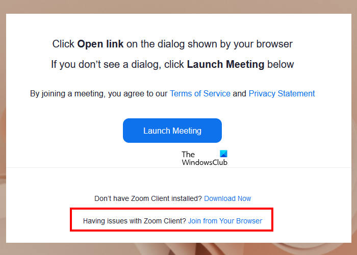 Treten Sie einem Zoom-Meeting in einem Browser bei